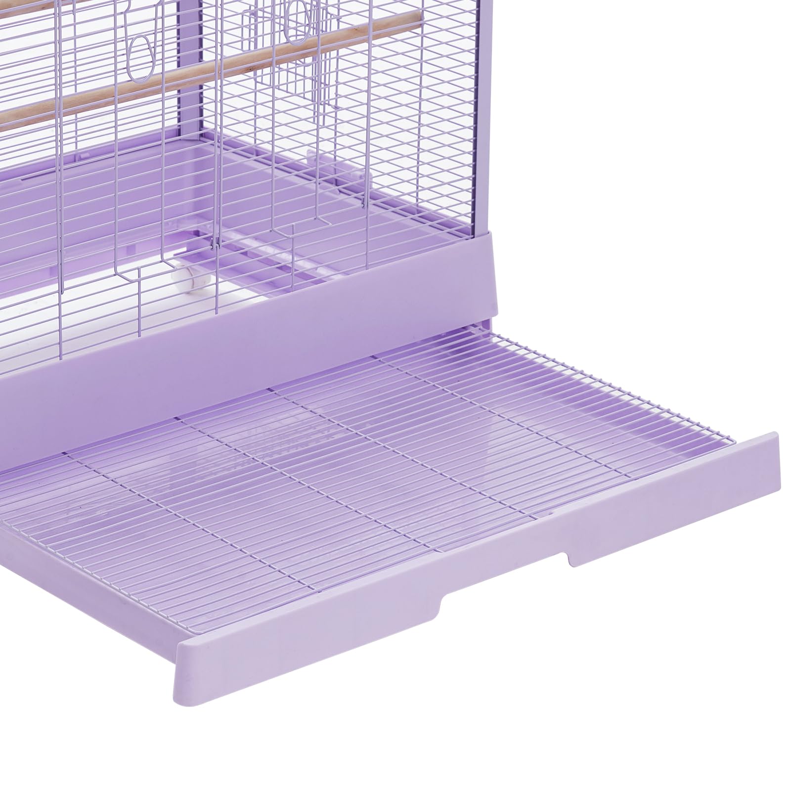 Cage à oiseaux Garvee 71 cm avec thermo-hygromètre, mobile et stable, robuste, 2 portes, 4 roues, pour perruches ondulées, 71 x 46 x 58 cm, noire