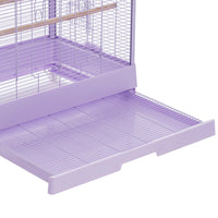 Cage à oiseaux Garvee 71 cm avec thermo-hygromètre, mobile et stable, robuste, 2 portes, 4 roues, pour perruches ondulées, 71 x 46 x 58 cm, noire