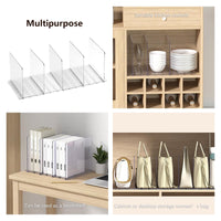 Garvee Séparateurs d'étagères en acrylique pour armoires, cloisons hautes en ABS robuste, antidérapantes, polyvalentes pour la chambre et la cuisine, transparentes