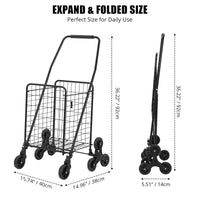 Chariot de courses pliable Garvee, capacité de 50 kg, avec roues pour monter les escaliers, idéal pour les courses et les voyages, capacité de 83 litres, structure en métal, pliable