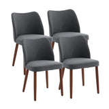 Garvee chaises de salle à manger rembourrées, lot de 2, revêtement en tissu et pieds en bois, pour restaurants et cafés, 78 × 47 × 51 cm, grises - Gris foncé