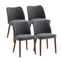 Chaises de salle à manger Garvee rembourrées, lot de 2, revêtement en tissu et pieds en bois, pour restaurants et cafés, 78 x 47 x 51 cm, grises