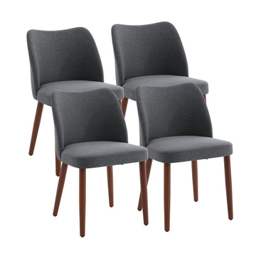 Chaises de salle à manger Garvee rembourrées, lot de 2, revêtement en tissu et pieds en bois, pour restaurants et cafés, 78 x 47 x 51 cm, grises