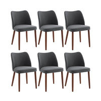Chaises de salle à manger Garvee rembourrées, lot de 2, revêtement en tissu et pieds en bois, pour restaurants et cafés, 78 x 47 x 51 cm, grises