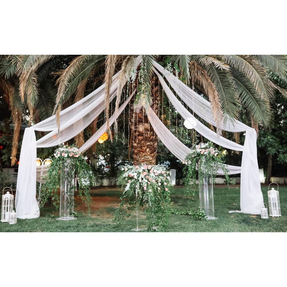Tissu Garvee pour arche de mariage, drapé en mousseline extensible pour cérémonie et fête, 60 x 550 cm, élégant, brillant et doux.