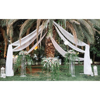 Tissu Garvee pour arche de mariage, drapé en mousseline extensible pour cérémonie et fête, 60 x 550 cm, élégant, brillant et doux.