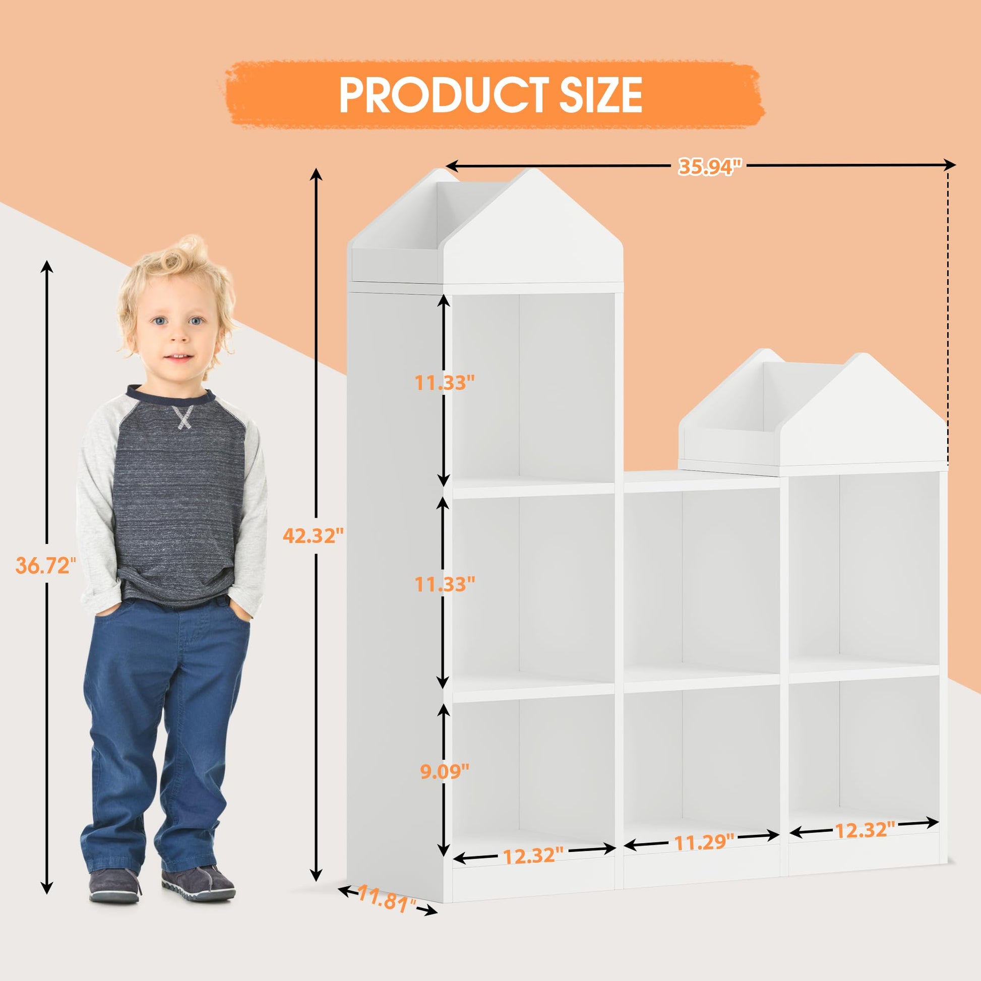 Structure robuste de la bibliothèque de rangement pour enfants