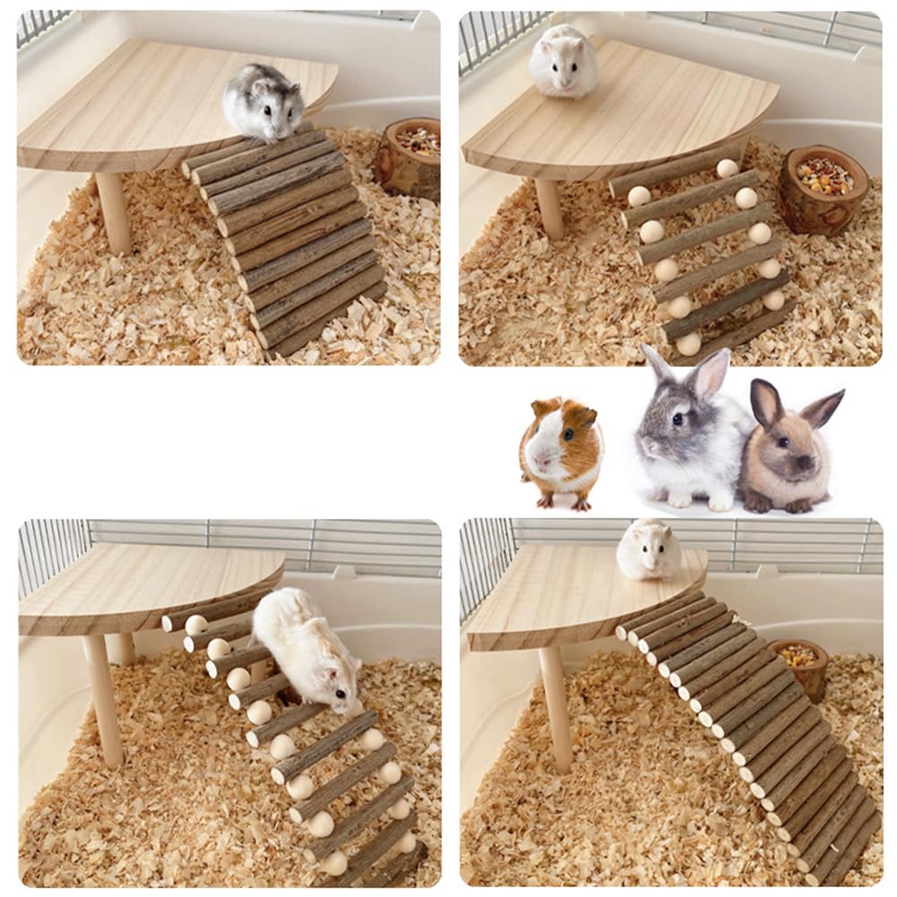 Plateforme d'escalade en bois Garvee pour hamsters, support et étagère en bois, jouet d'escalade Golden Bear à plusieurs niveaux, bois naturel marron