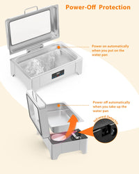Garvee Ensemble de chauffe-plats professionnel 9L en acier inoxydable, récipient chauffant idéal pour les buffets, les traiteurs, les fêtes et les jours fériés B