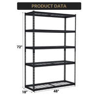 Système d'étagères de garage robustes Garvee, étagères métalliques réglables pour atelier, sous-sol et garage, 122 x 46 x 183 cm, noir
