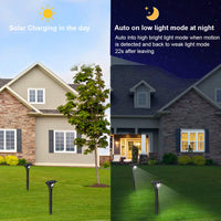 Lot de 2 lampes solaires d'extérieur Garvee avec détecteur de mouvement, étanches IP65, pour jardin, terrasse, pelouse et allée.