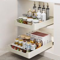 Garvee organisateur de placard de cuisine à tiroir télescopique extensible, 20 cm l x 43 cm p x 7 cm h, noir. installation sans perçage ni clouage