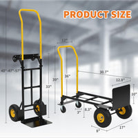 Garvee Diable Convertible 2 en 1 pour Entrepôt et Jardin, Charge Maximale 363 kg, Structure Métallique Robuste, Roues Industrielles, Montage Facile