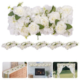 Garvee guirlande De Fleurs Artificielles En Soie Réaliste, Flexible Et Résistante, Décor Mariage et Fête, 50 × 20 cm, Vert Et Multicolore - Blanc