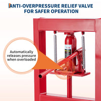 Garvee Presse hydraulique 6 t à cadre en H réglable, plaques doubles en acier résistant, pour atelier auto, rouge