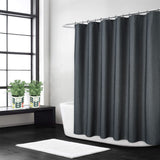 Garvee Rideau de douche , aspect lin 240 g/m², 180 × 200 cm, gris foncé, déperlant, lavable - Gris foncé