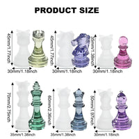 Jeu d'échecs Garvee en silicone (3 pièces) – Pièces et échiquier 3D pour loisirs créatifs, enfants et adultes, transparent