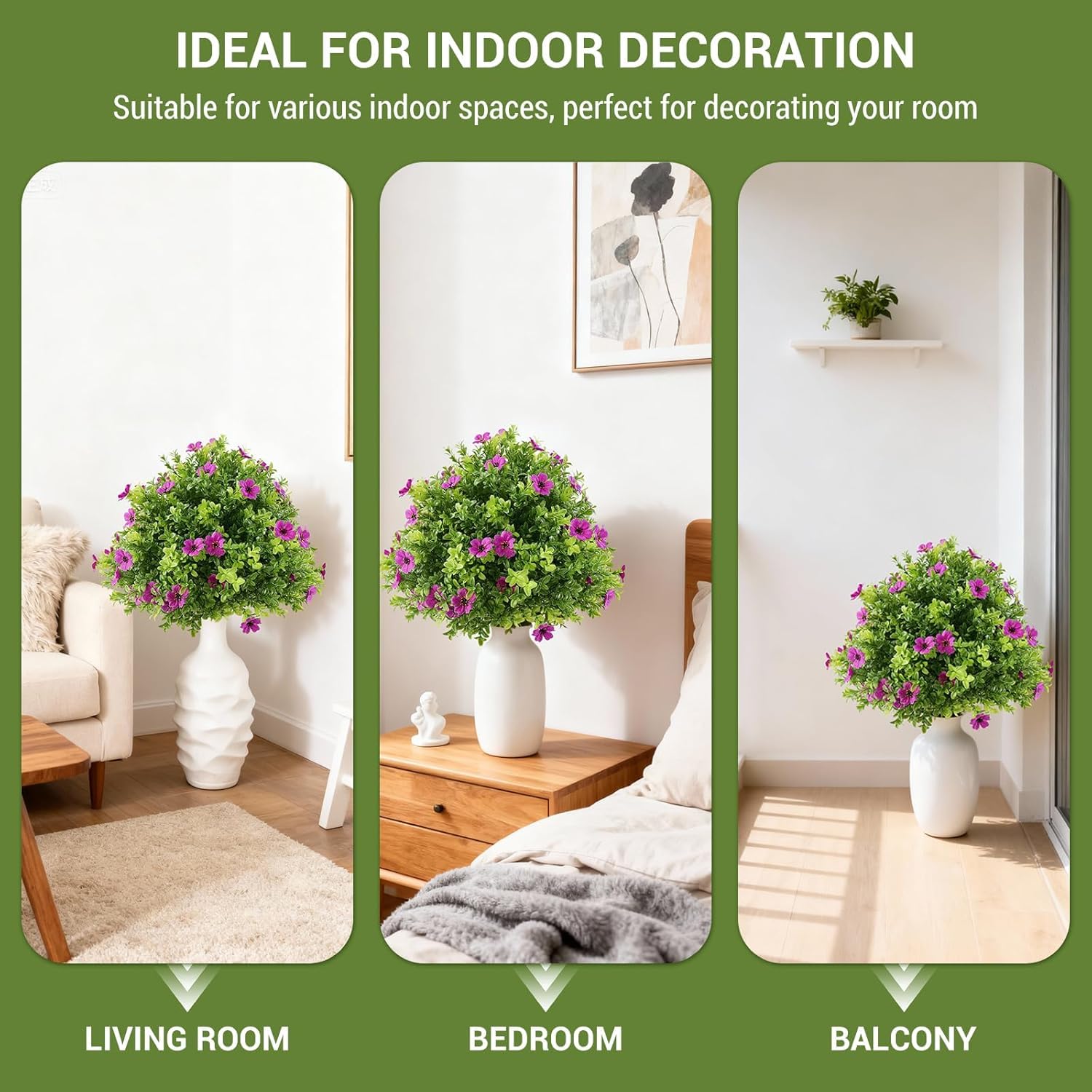 Garvee Lot de 2 arbres artificiels d'intérieur de 60 cm, réalistes, sans entretien, pour la maison, le bureau, les mariages, les fêtes, verts et polyvalents