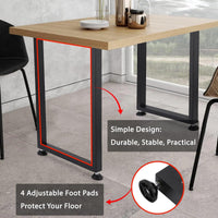 Pieds de table en métal Garvee 28 x 16 pouces, robustes et réglables, en fer forgé, style industriel rustique noir, pour tables de salle à manger et de jardin