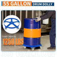 Chariot porte-fûts Garvee de 55 gallons – Châssis en acier galvanisé, système anti-basculement, freins et roues pivotantes, capacité de 567 kg