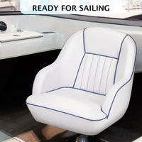 Siège de capitaine ergonomique et confortable pour bateau ponton Garvee, en mousse à compression et vinyle, fixation standard, idéal pour la pêche et les loisirs. Dimensions : 49,5 cm (H) x 55,9 cm (L) x 54,6 cm (P).