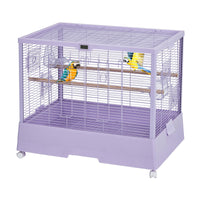 Cage à oiseaux Garvee 71 cm avec thermo-hygromètre, mobile et stable, robuste, 2 portes, 4 roues, pour perruches ondulées, 71 x 46 x 58 cm, noire
