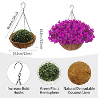 Ensemble de bougainvilliers artificiels Garvee avec panier pour jardin et terrasse, violet, résistant aux UV et aux intempéries.