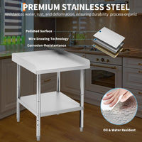 Table de grillade Garvee en acier inoxydable, hauteur réglable, 30 x 60 x 75 cm, capacité de charge de 180 kg, certifiée NSF, pour usage commercial et domestique, construction robuste, argent