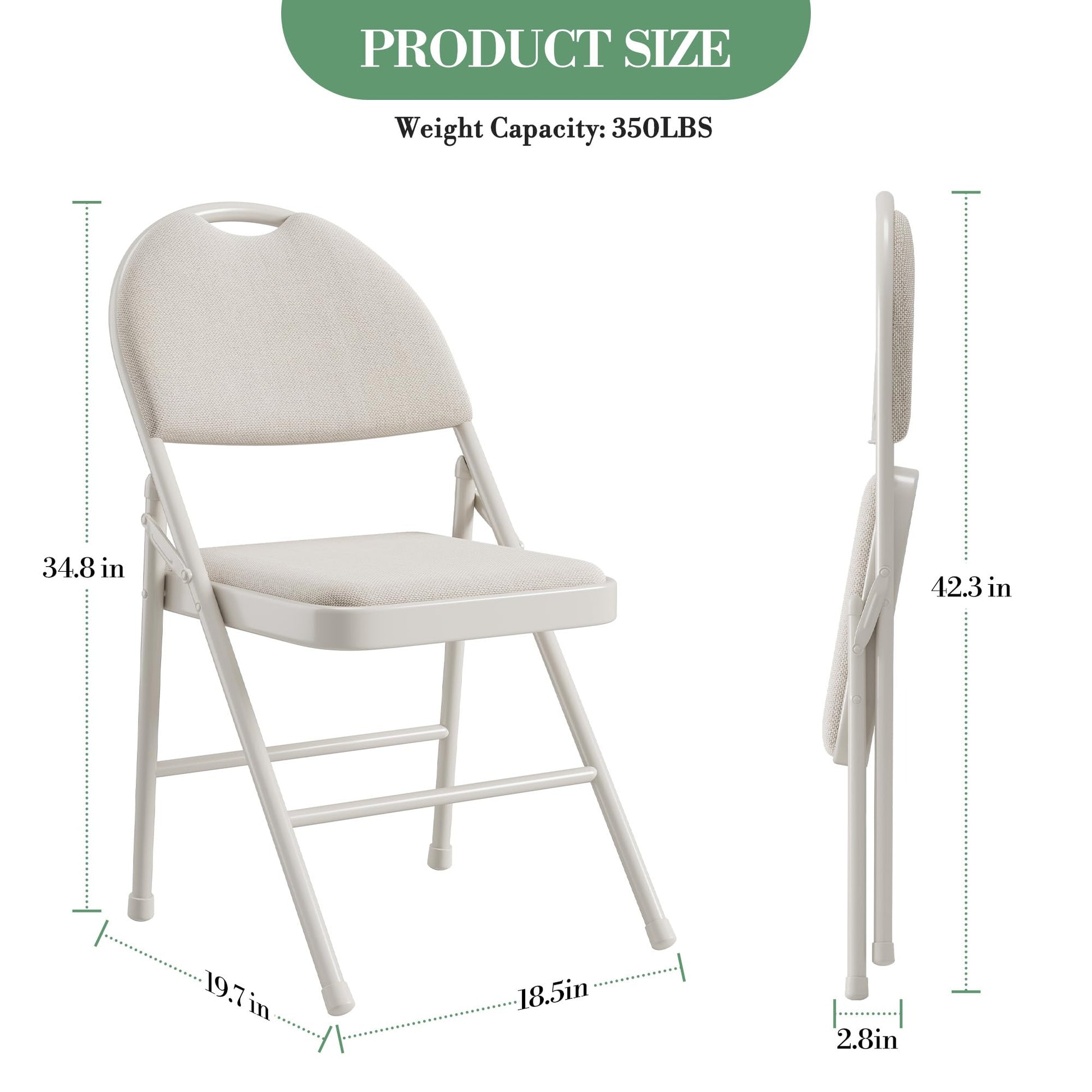 Ensemble de 6 chaises pliantes Garvee avec coussins, structure en métal, pliables pour le bureau et l'extérieur, revêtement en similicuir, pieds antidérapants, empilables