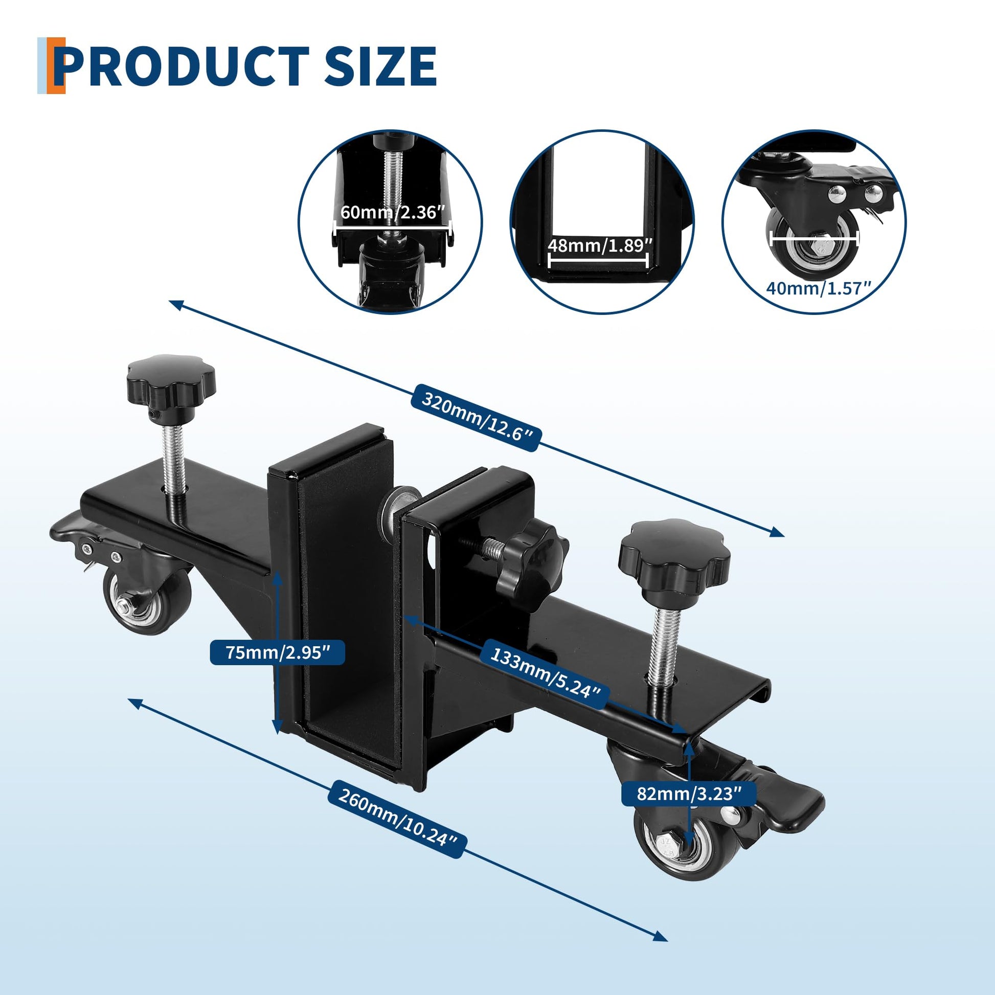 Kit d'installation de porte Garvee en 2 pièces pour portes de 0 à 4,8 cm d'épaisseur, capacité de charge de 340 kg, acier Q235, roulettes pivotantes à 360°, fonction de freinage, ouverture d'une seule main, usage commercial et résidentiel