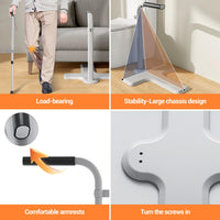 Garvee Aide à la verticalisation 2 en 1 pour seniors avec béquille réglable en hauteur, poignée de sécurité pour canapé ou fauteuil, aide à la vie quotidienne, capacité de charge de 150 kg, Blanc