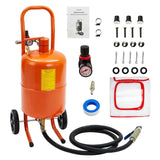 Sableuse Garvee 5 gallons avec 4 buses en céramique, séparateur huile-eau portable pour l'élimination de la rouille, tuyau en acier de 2,4 m. - 