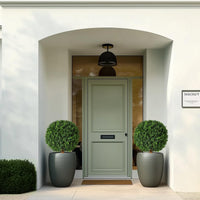 Ensemble d'arbres artificiels en buis Garvee de 61 cm (24 pouces), résistant aux UV, réaliste, en polyéthylène, pré-assemblé avec pot en ciment, pour entrée et terrasse, vert