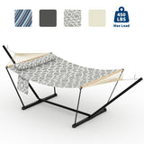 Garvee Double Hamac Portable Avec Support En Acier Ajustable Pour Jardin Plage terrasse, Spacieux Et Résistant, Confortable, Polyvalent - Gris clair