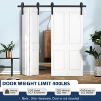 Ensemble de quincaillerie Garvee pour portes coulissantes pliantes 60 po (152 cm) pour 4 portes, robuste, silencieux, noir, salon et salle à manger, gain de place