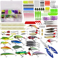 Coffret de pêche Garvee 301 pièces avec appâts, hameçons et coupe-fil pour la pêche au bar, à la truite et au saumon.