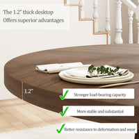 Garvee Table de salle à manger ronde pour 4 personnes, en bois, 119cm (119,4cm), piètement en croix robuste, pieds réglables, marron