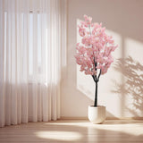 Arbre de cerisier artificiel Garvee de 150 cm avec fleurs roses pour la décoration de la maison, des mariages, des fêtes, du jardin et du bureau.