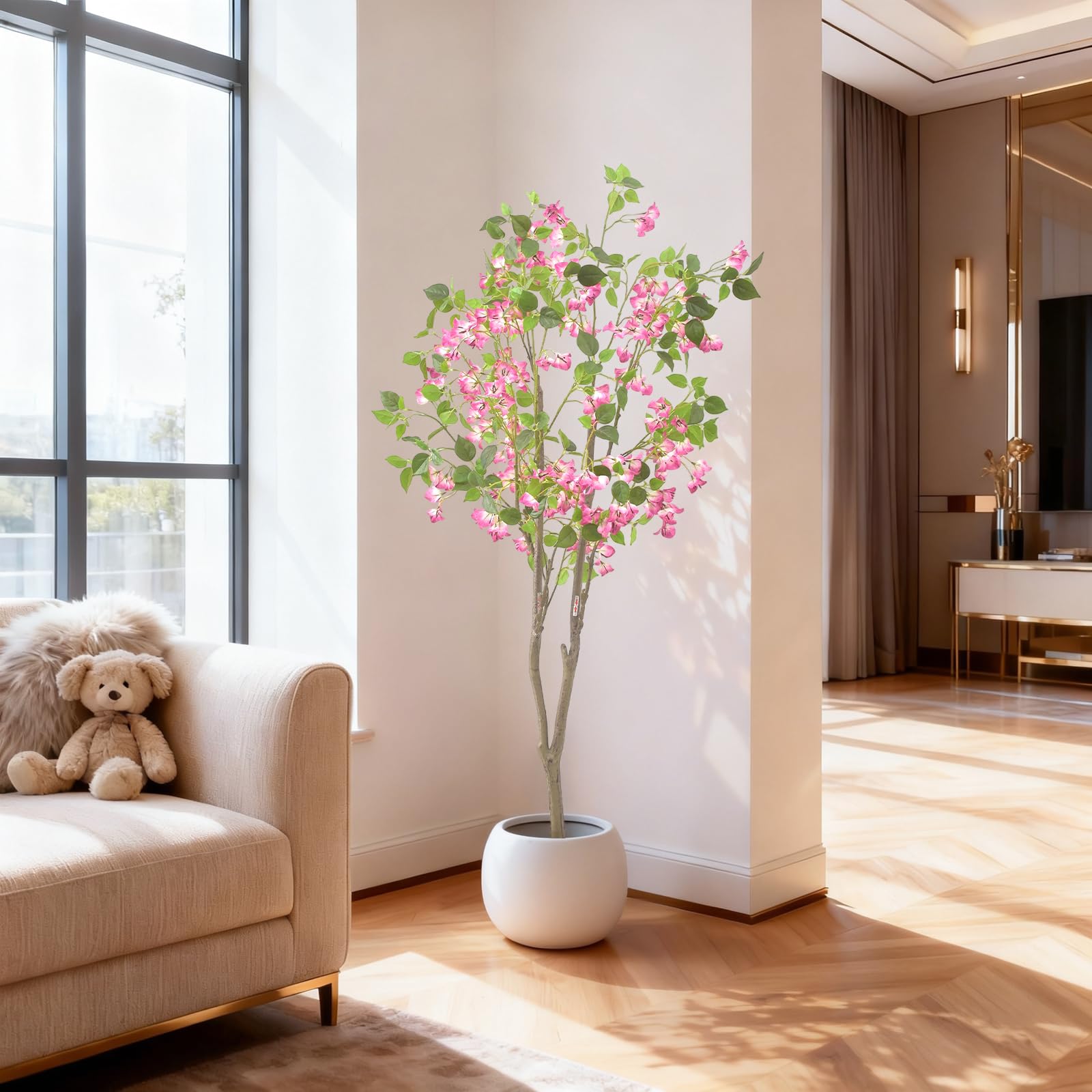 Arbre artificiel d'intérieur Garvee de 1,5 m, réaliste, sans entretien, matériau de haute qualité, pour la maison et le bureau, vert