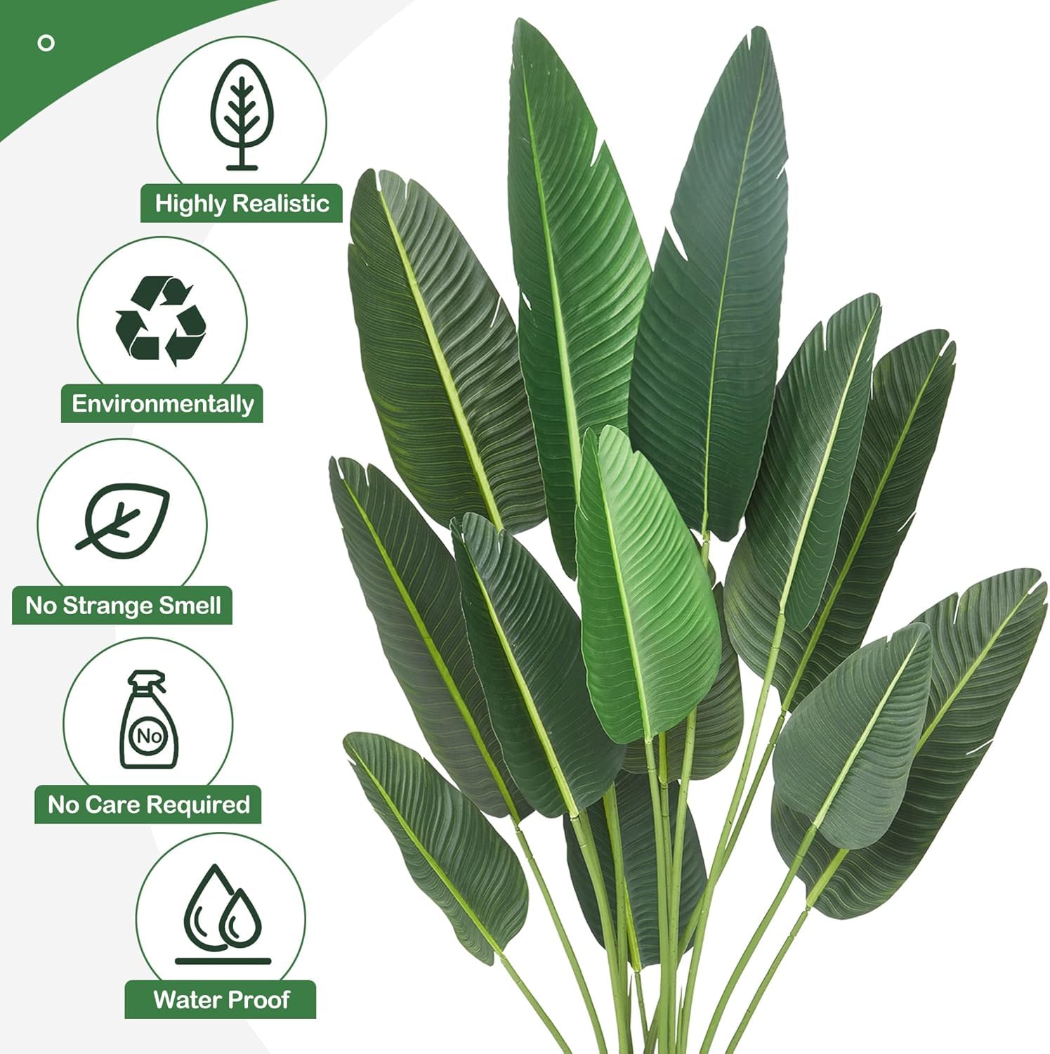 Garvee Oiseau de Paradis Artificiel 183 cm, 13 Troncs Ajustables, Plante Réaliste pour Décoration Intérieure et Extérieure