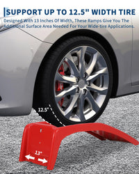 Ensemble de rampes de levage Garvee pour voiture, capacité de 3630 kg (8000 lb), 2 rampes en acier, hauteur de levage de 20 cm (8 po), antidérapantes, robustes, rouges, 91 x 33 x 23 cm (36 x 13 x 9 po), pour atelier et garage