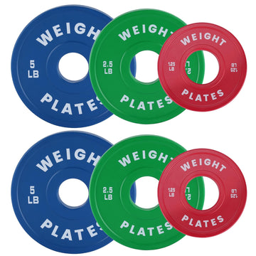 Disques de musculation Garvee, poids en caoutchouc, trou de 5 cm, anneaux en acier absorbant les chocs, poids colorés pour musculation à domicile.