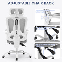Garvee Chaise de bureau ergonomique en maille respirante et confortable, avec soutien lombaire et repose-pieds réglables