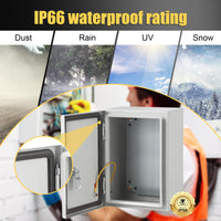 Boîtier en acier Garvee Nema 12 x 8 x 6 pouces, étanche à l'eau et à la poussière Nema 4X IP66, acier laminé à froid, pour une utilisation intérieure et extérieure, gris