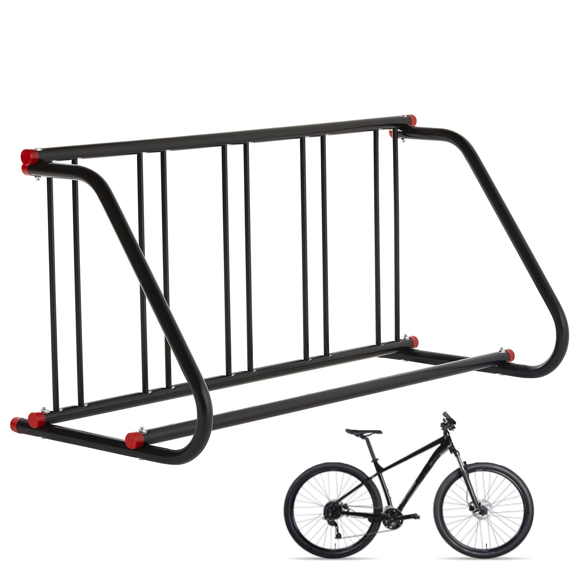 Support de vélo de sol Garvee pour 5 vélos, en métal résistant à la rouille, pour l'intérieur et l'extérieur, idéal pour les garages et les écoles, 100 % acier, gain de place.
