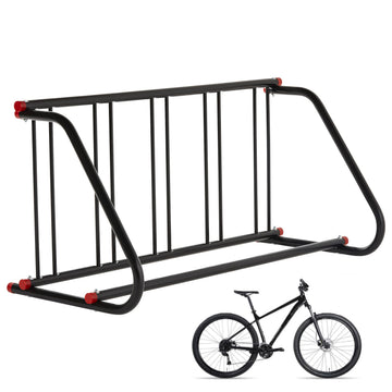 Support de vélo de sol Garvee pour 5 vélos, en métal résistant à la rouille, pour l'intérieur et l'extérieur, idéal pour les garages et les écoles, 100 % acier, gain de place.