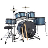 Garvee Batterie enfant 5 pièces, kit avec grosse caisse et charleston, hauteur 74cm, finition bleue, pour jeunes musiciens - Bleu