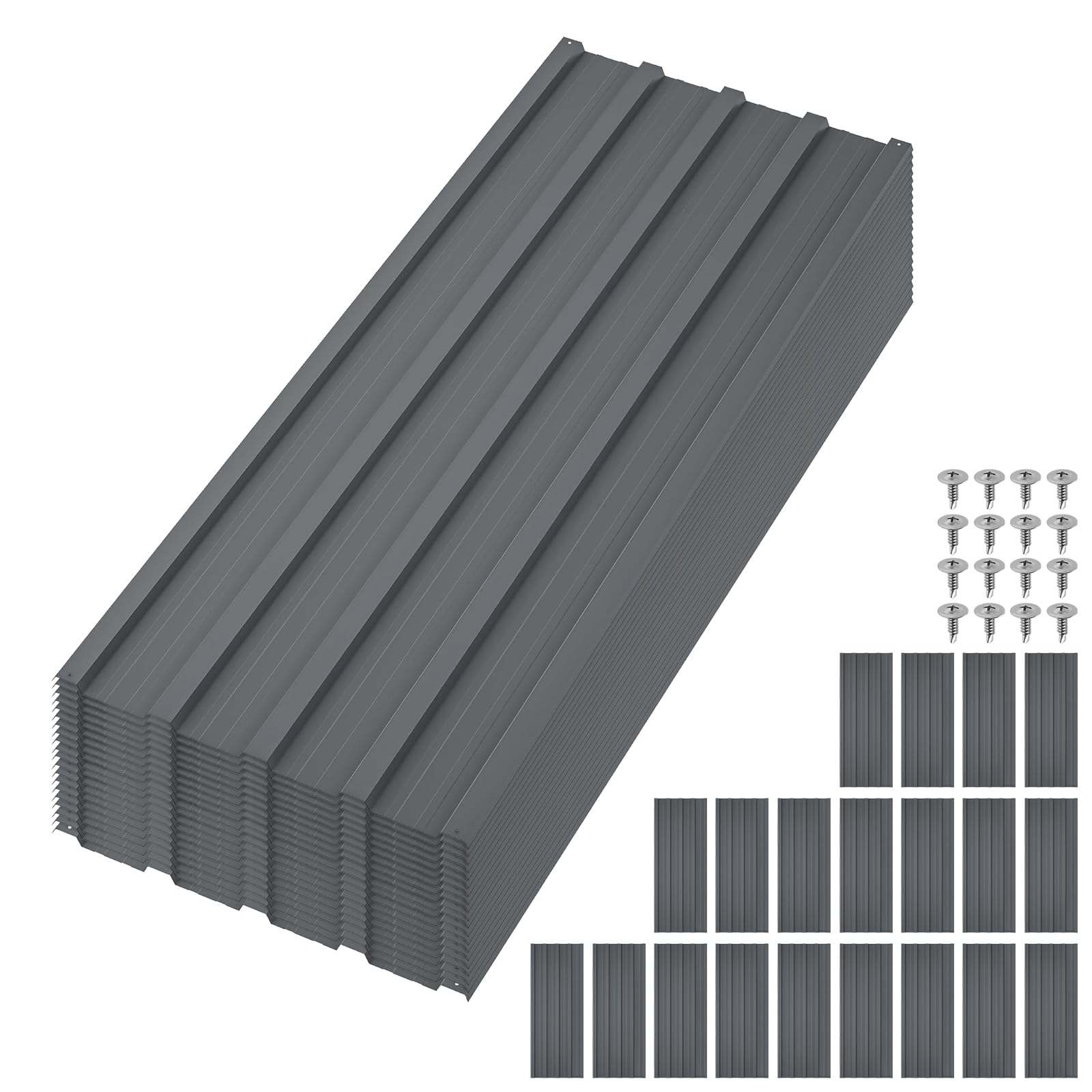 Tôles de toiture métalliques Garvee, 20 pièces, acier galvanisé, 0,25 mm, antirouille, imperméables, pour jardin et terrasse, 110 x 45 cm