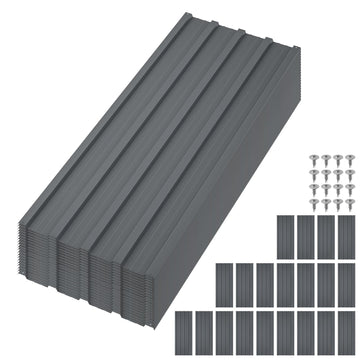Tôles de toiture métalliques Garvee, 20 pièces, acier galvanisé, 0,25 mm, antirouille, imperméables, pour jardin et terrasse, 110 x 45 cm