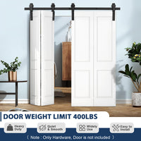 Ensemble de quincaillerie Garvee pour portes coulissantes pliantes de 52 po (132 cm) pour 4 portes, acier robuste, silencieux et fluide, gain de place, portes de 12 po (30,5 cm), noir, salon et salle à manger